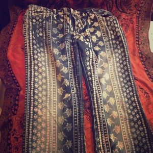 Free People Bali print flare jeans